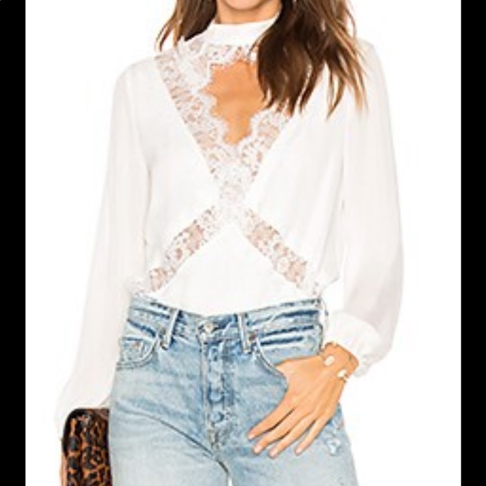Cami NYC - Silk top with lace trim